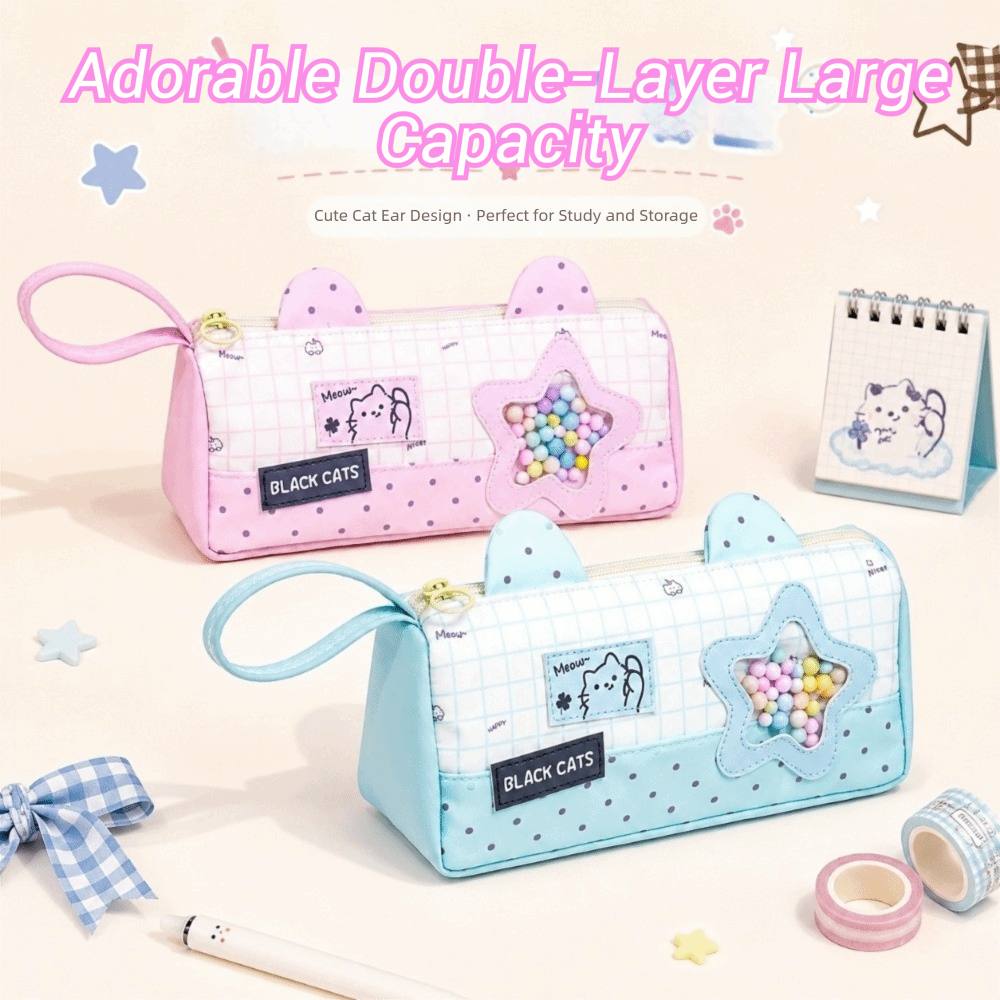 Aesthetic Large Pencil Case Pouch - Kotak Pensil Berkapasitas Besar dengan Desain