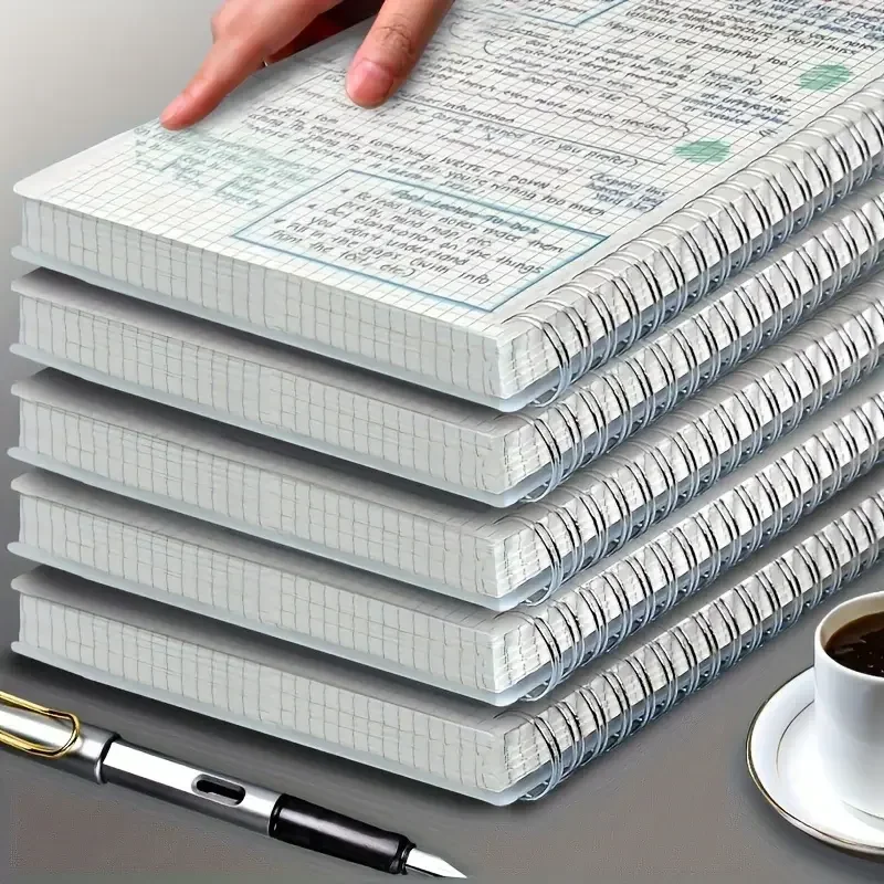 Spiral Bound Grid Notebook A5 - Buku Catatan Spiral A5 Grid Notepad,