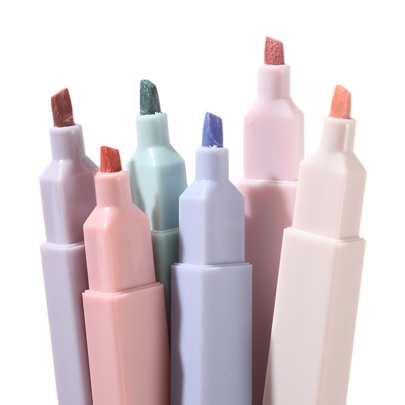 6 buah/Set Highlighter Set luc - Pastel Highlighter Set Double Ended ulasan dan harga