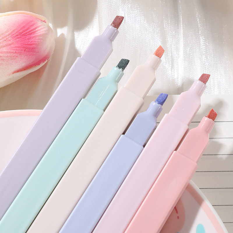 6 buah/Set Highlighter Set luc - Pastel Highlighter Set Double Ended ulasan dan harga